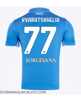 SSC Napoli Khvicha Kvaratskhelia #77 Maglia Gara Casa Repliche 2024-25 Maniche Corte SSC Napoli Khvicha Kvaratskhelia #77 Maglia Gara Casa Repliche 2024-25 Maniche Corte
